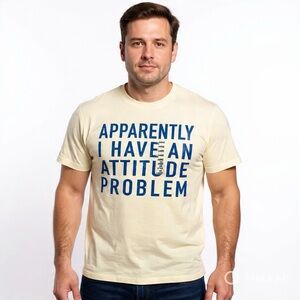 NWT Apparently I Have An Attitude Problem Graphic Tee White Large